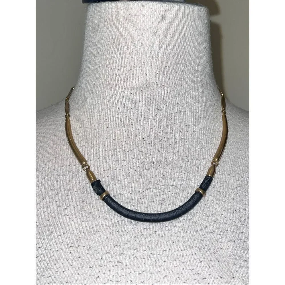 Stella & Dot Women's Marcell Collar Necklace Gold-tone And Black OS